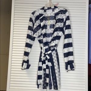 Navy Lace Trench